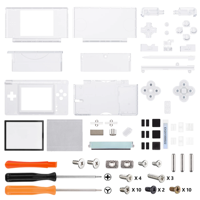 🔧 Clear Series Full Shell + Buttons Kit | For Nintendo DS Lite Console Mod