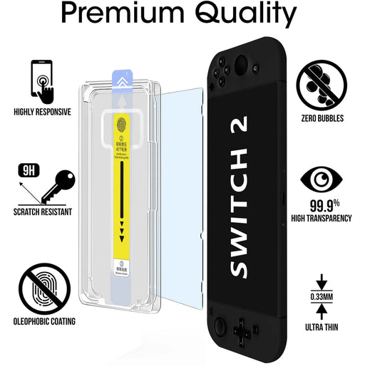 ๐ก๏ธ Tempered Glass Screen Protector for Nintendo Switch 2 2025 w/ Alignment Kit