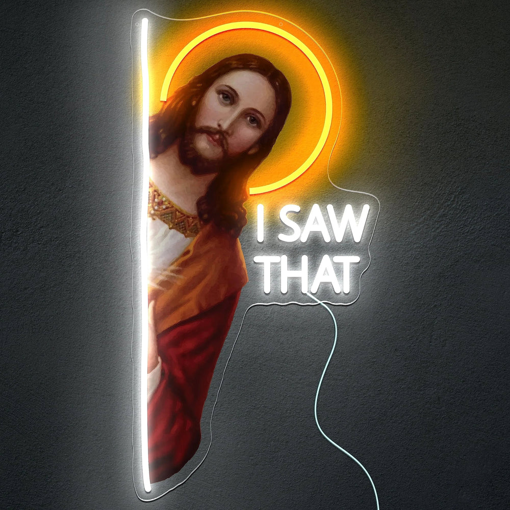 👁️ I Saw That – God Neon Sign | LED Wall Décor with Adjustable Brightness 💡