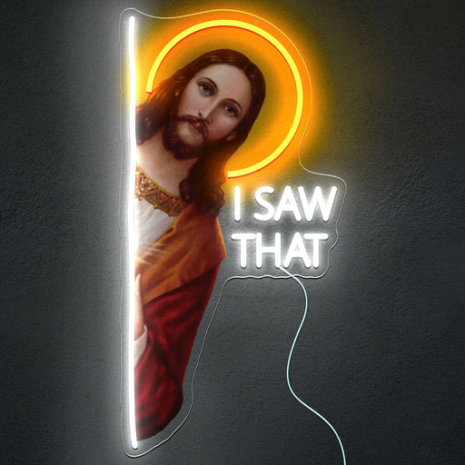 👁️ I Saw That – God Neon Sign | LED Wall Décor with Adjustable Brightness 💡