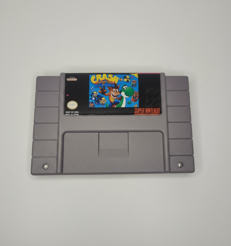 🌀 Crash Bandicoot and the Retro Dimension – SNES ROM Hack Cartridge LIMITED RUN