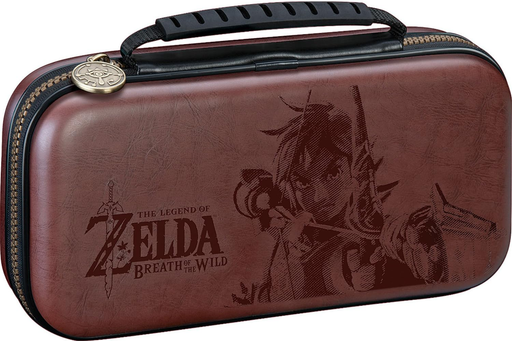 🛡️ Zelda Switch Lite Deluxe Travel Case – Brown | Holds Console + Games