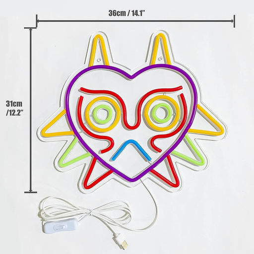 🎮 Majora's Mask LED Neon Sign | Zelda Game Room Wall Decor Light for Fans