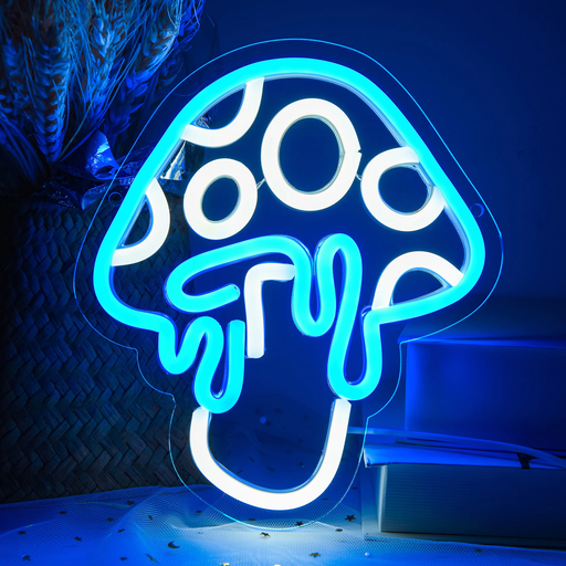 🍄 Mushroom Neon Sign LED Wall Light 3D Decor for Game Room or Bedroom 8.6in