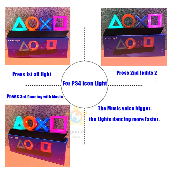 🎮 NEW Game Icon Light for PS4/PS5 | LED Voice-Control Decorative Lamp 🕹️