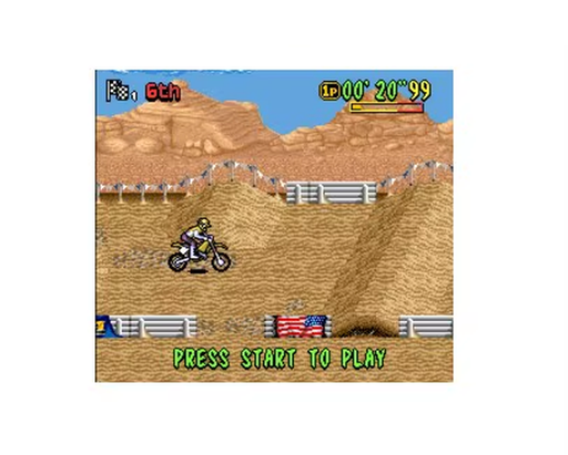 Moto X SNES 16-Bit Motocross Racing Game Cartridge for Super Nintendo