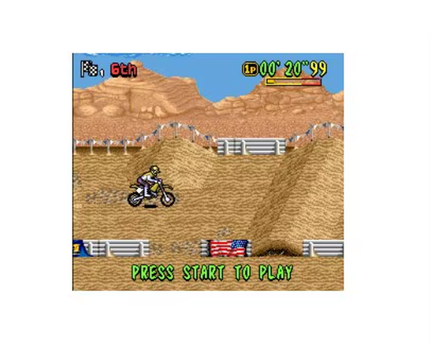 Moto X SNES 16-Bit Motocross Racing Game Cartridge for Super Nintendo