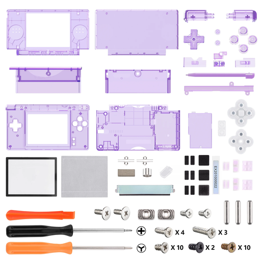 🔧 Clear Series Full Shell + Buttons Kit | For Nintendo DS Lite Console Mod