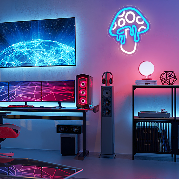 ๐ Mushroom Neon Sign LED Wall Light 3D Decor for Game Room or Bedroom 8.6in
