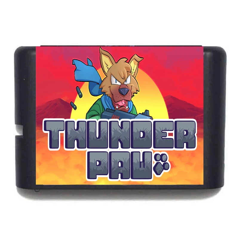 ⚡ Thunder Paw | 16-Bit MD/Genesis Game Cartridge | Retro Pixel Platformer 🎮