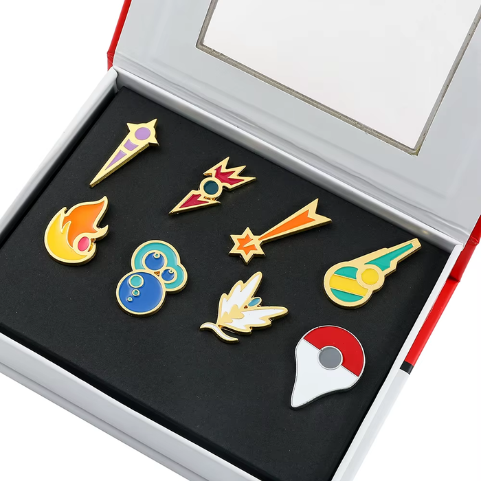 🎖️ Full Gym Badge Box Set – Kanto to Kalos + Orange Islands | Pokémon Pins