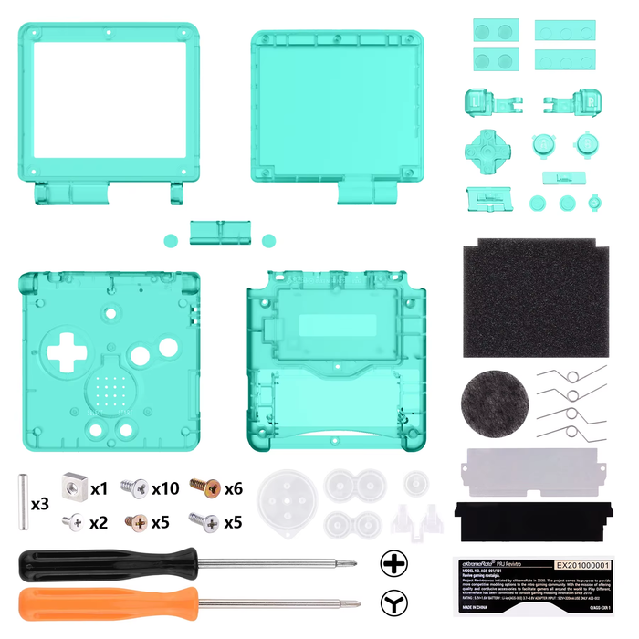 π§ Custom Replacement Housing Shell  Game Boy Advance SP (GBA SP) β Clear Series