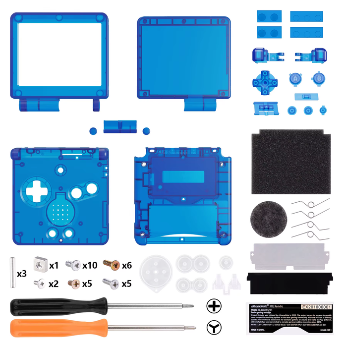 π§ Custom Replacement Housing Shell  Game Boy Advance SP (GBA SP) β Clear Series