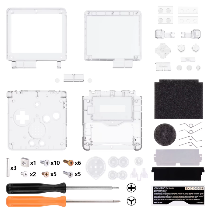 π§ Custom Replacement Housing Shell  Game Boy Advance SP (GBA SP) β Clear Series