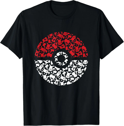 ⚡ Pokémon Pikachu & Pokéball Pattern T-Shirt | Unisex Kids' Black Tee 🎽