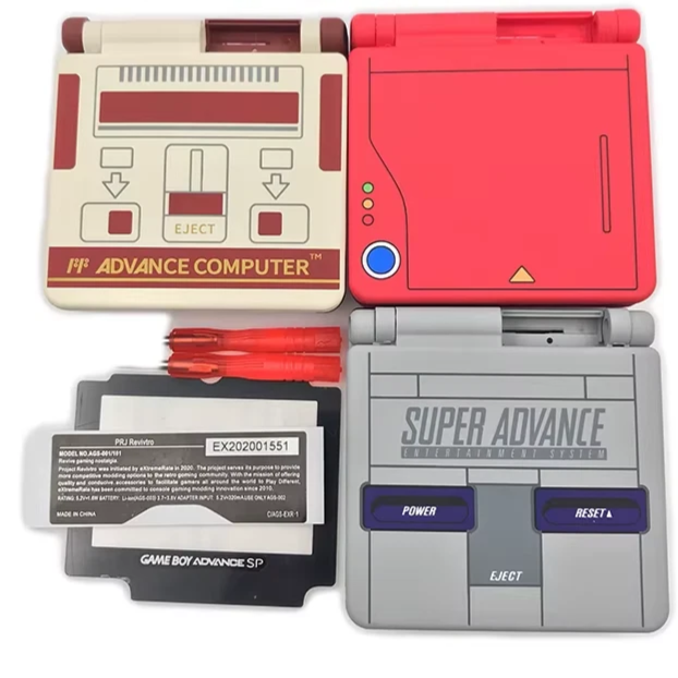 Super Nintendo Entertainment System (SNES) console with Game Boy Advance SP case on a white background, featuring the brand 'Hongyou'.