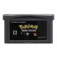 Game cartridge for 'Pokémon Dark Rising' with text indicating USA version and English language.