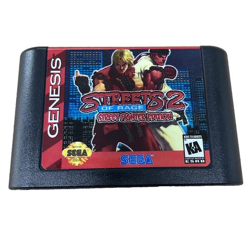 Streets of Rage 2 Street Fighter Edition 16Bit Game Cart for Genesis MD