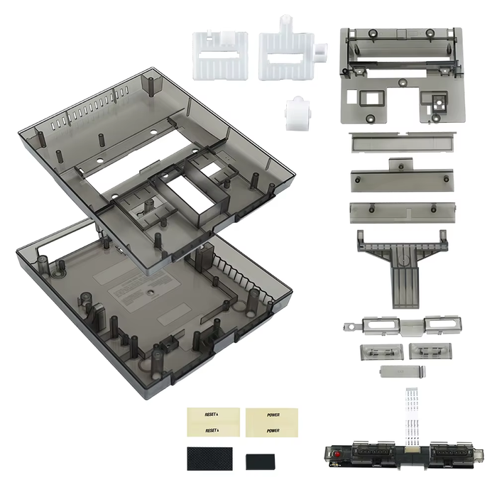 Bitfunx SNES Transparent Shell Case for US SNS-001 Console Translucent Black
