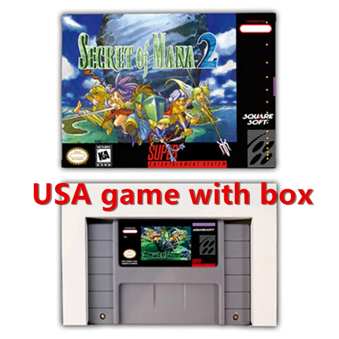 Secret of Mana 2 SNES RPG 16-Bit Game Cartridge USA NTSC w/ Retail Box