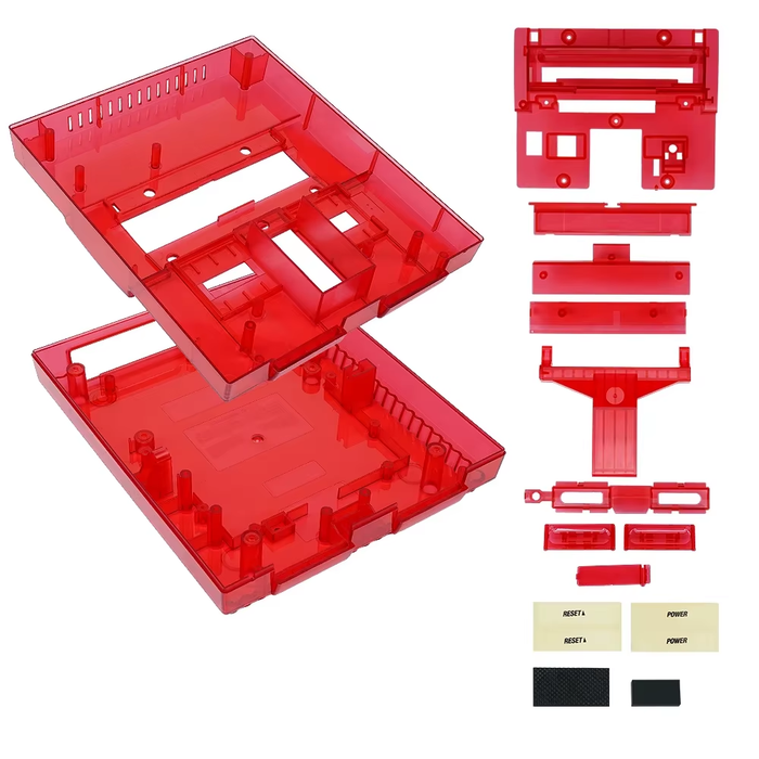 Bitfunx SNES Transparent Shell Case for US SNS-001 Console Translucent Black
