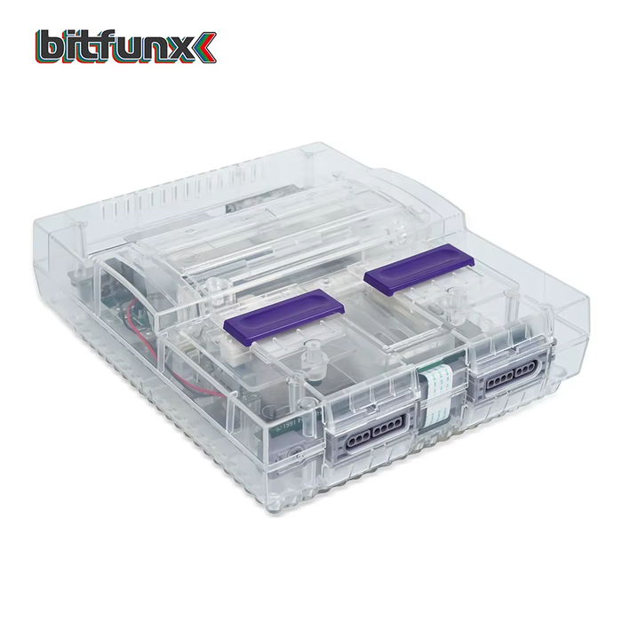 Bitfunx SNES Transparent Shell Case for US SNS-001 Console Translucent Black