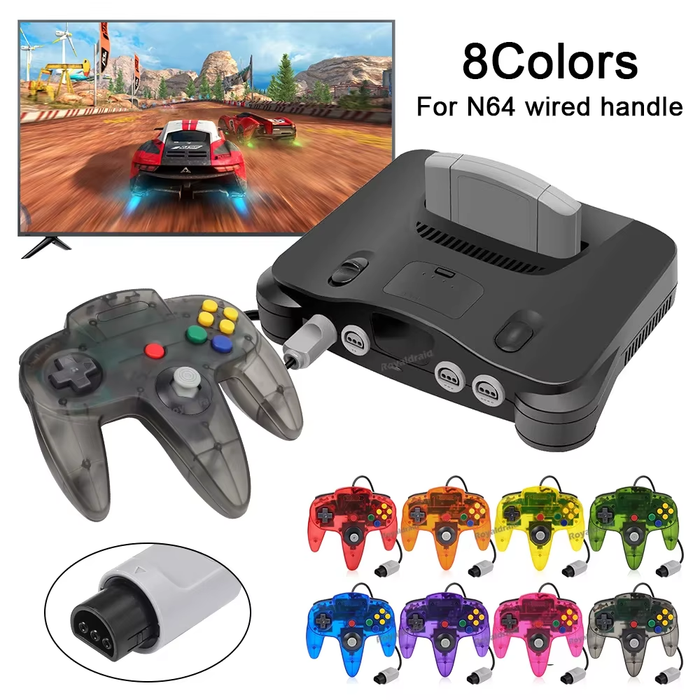 🎮 8 Color Wired Controller for N64 Console - Retro Joypad Accessory 🔥