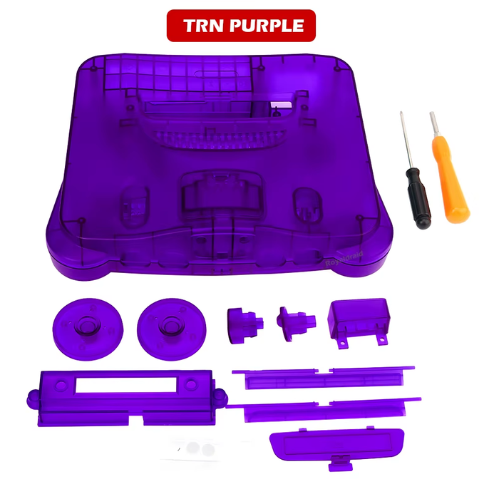 🔧 Transparent Orange or Purple N64 Console Shell Replacement Case 🎮