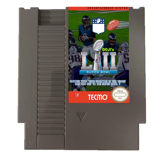Goji Tecmo Super Bowl LII NES Cart 8bit Football 2017 Season Updated Edition