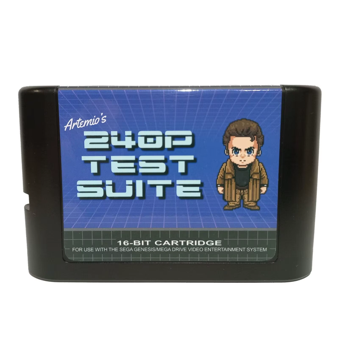 240p Test Suite 16-Bit Game Cartridge for Genesis Mega Drive Calibration