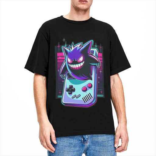 👻 Pokémon Gengar Vintage T-Shirt | Unisex Harajuku Anime Cotton Tee 🎽
