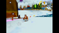 Banjo and Kazooie exploring Santa's Village in the snow on N64