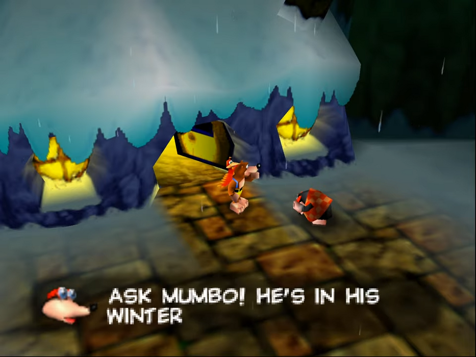 Banjo and Kazooie in the spooky holiday world on N64