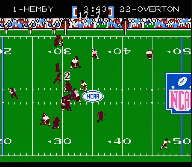 Tecmo Super Bowl NCAA 2K26 college football gameplay on NES