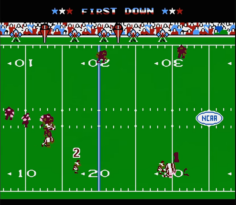 Tecmo Super Bowl NCAA 2K26 college football gameplay on NES