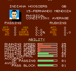 Tecmo Super Bowl NCAA 2K26 team select screen 2 INDiana