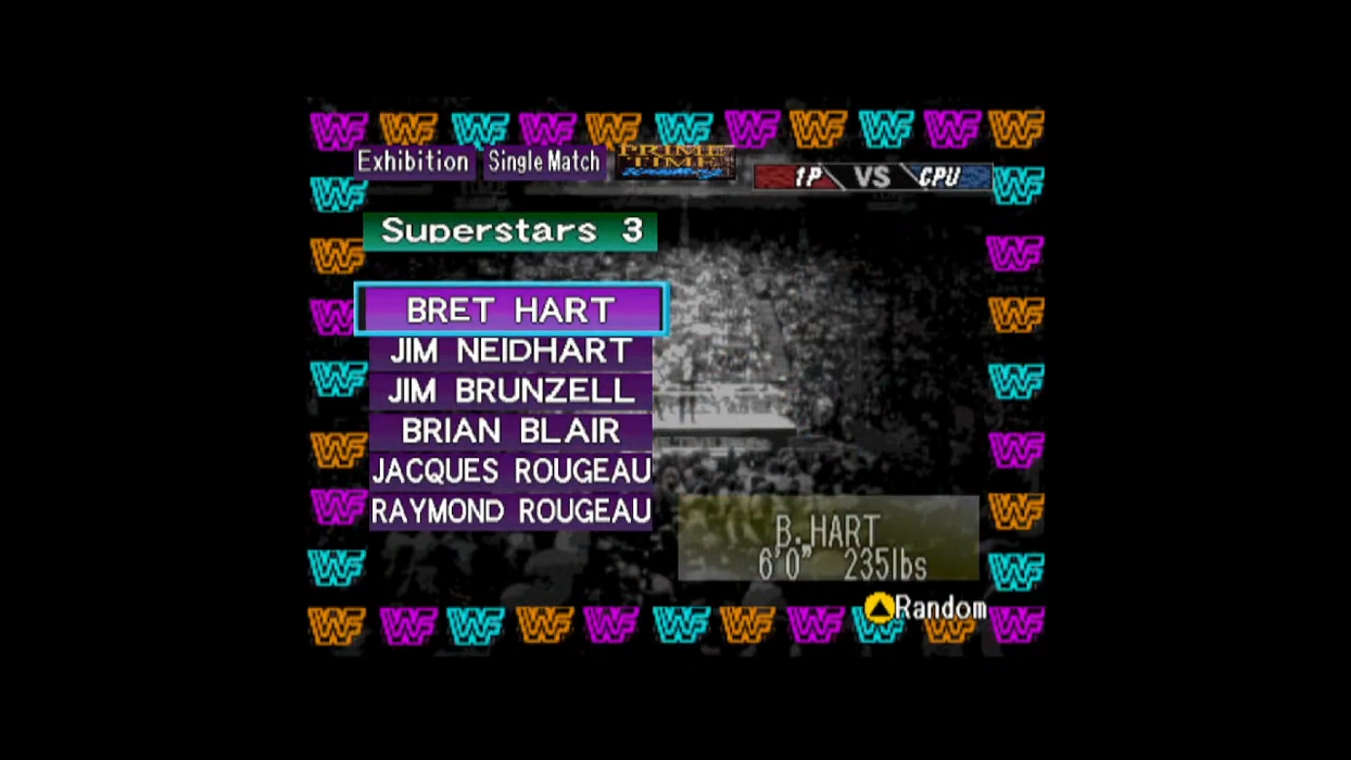 WWF Prime Time Wrestling 80s wrestler select screen on N64 2