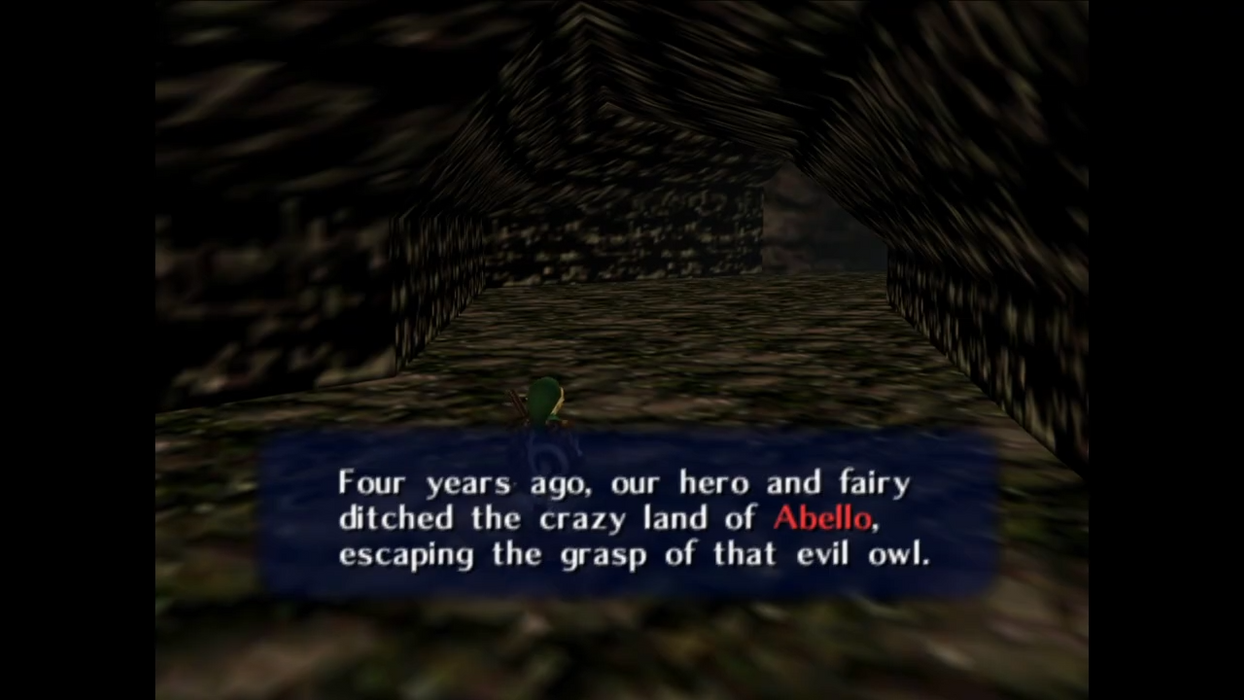 The Legend of Zelda Time Lost title screen on Nintendo 64 