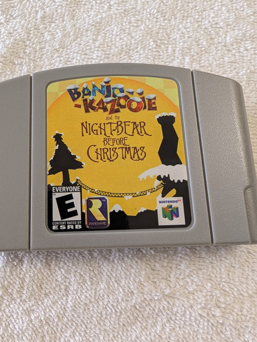 Banjo-Kazooie Nightbear Before Christmas N64 cartridge ROM hack close up