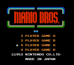 Mario Bros.4 Players Mode - NES