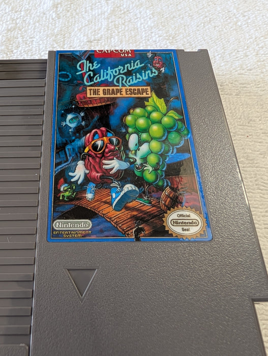 California Raisins The Grape Escape NES cartridge unreleased Capcom game close up