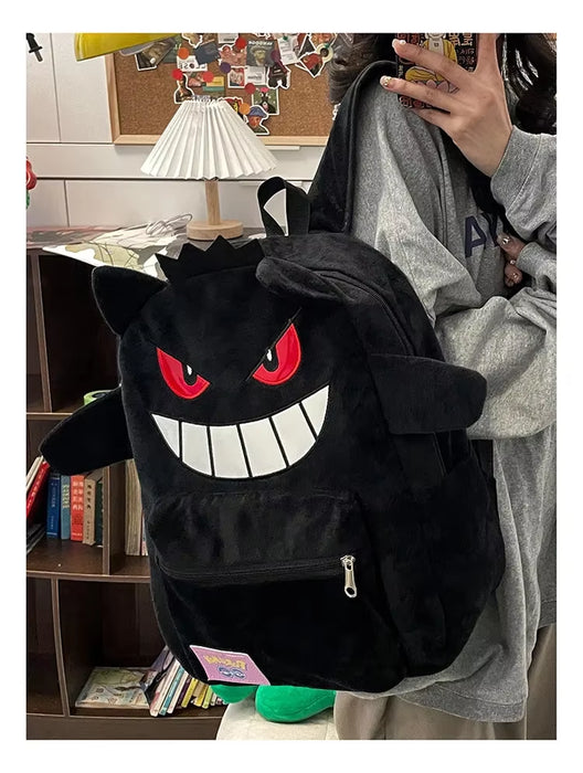 Pokemon Gengar Plush Backpack 16.9IN Kawaii Anime School Travel Bag Gift