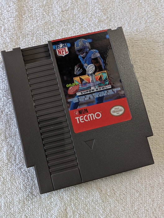 Goji's Tecmo Super Bowl LXI 2026-27 NES football cartridge
