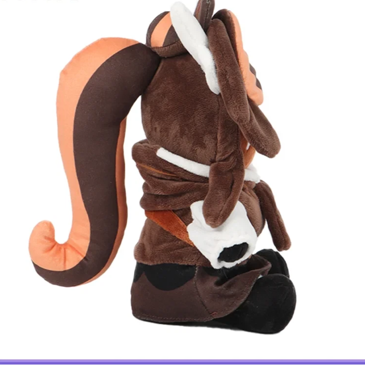 Plush toy resembling a raccoon with a long tail on a white background, branded 'YUUUPI'.