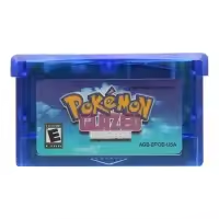 Blue Game Boy cartridge with 'Pokémon' branding and text indicating 'Version: USA' and 'Language: English'.