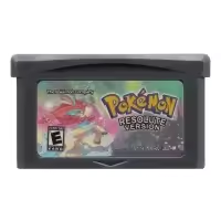 Pokémon Rescuers game cartridge with text 'Version:USA' and 'Language:English'.