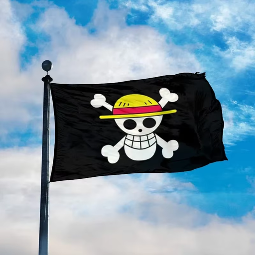 One Piece Luffy Skull Flag 90x150cm Straw Hat Pirates Banner Home Decor Anime