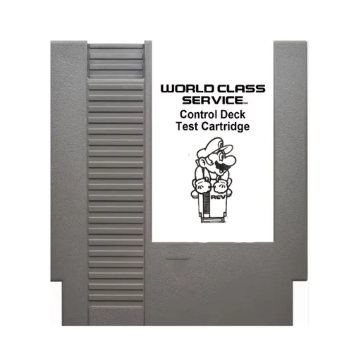 Gray cartridge with 'World Class Service' text and cartoon character on a white background