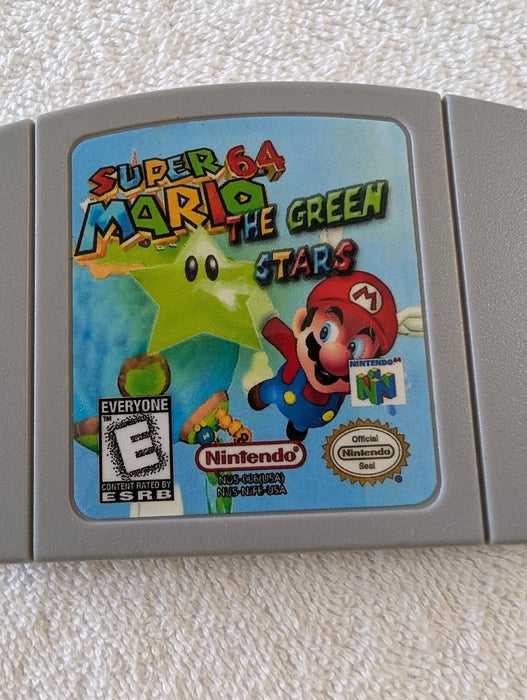 Super Mario 64 The Green Stars N64 cartridge ROM hack closeup