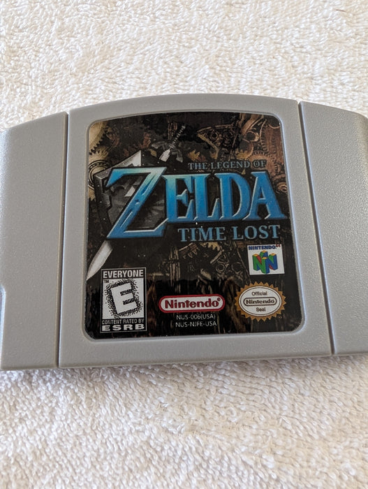 Zelda Time Lost N64 cartridge Ocarina of Time ROM hack close up